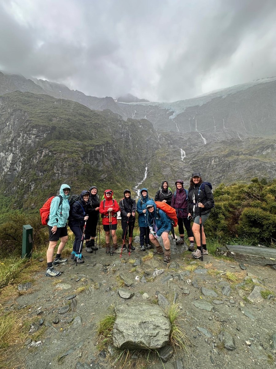 HerBusiness retreat group hiking in New Zealand