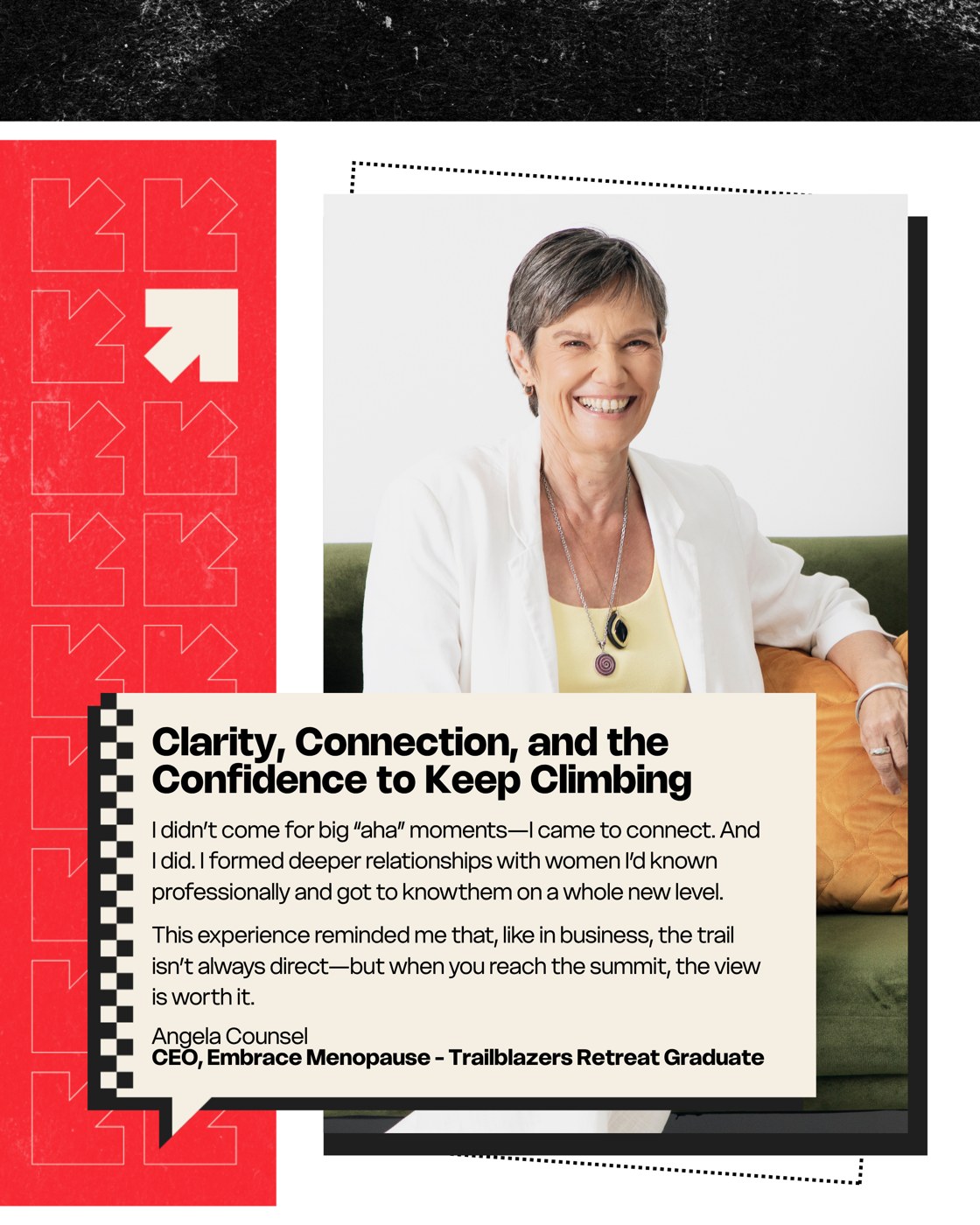 Angela Counsel, CEO of Embrace Menopause and Trailblazers Retreat graduate, on her HerBusiness retreat experience